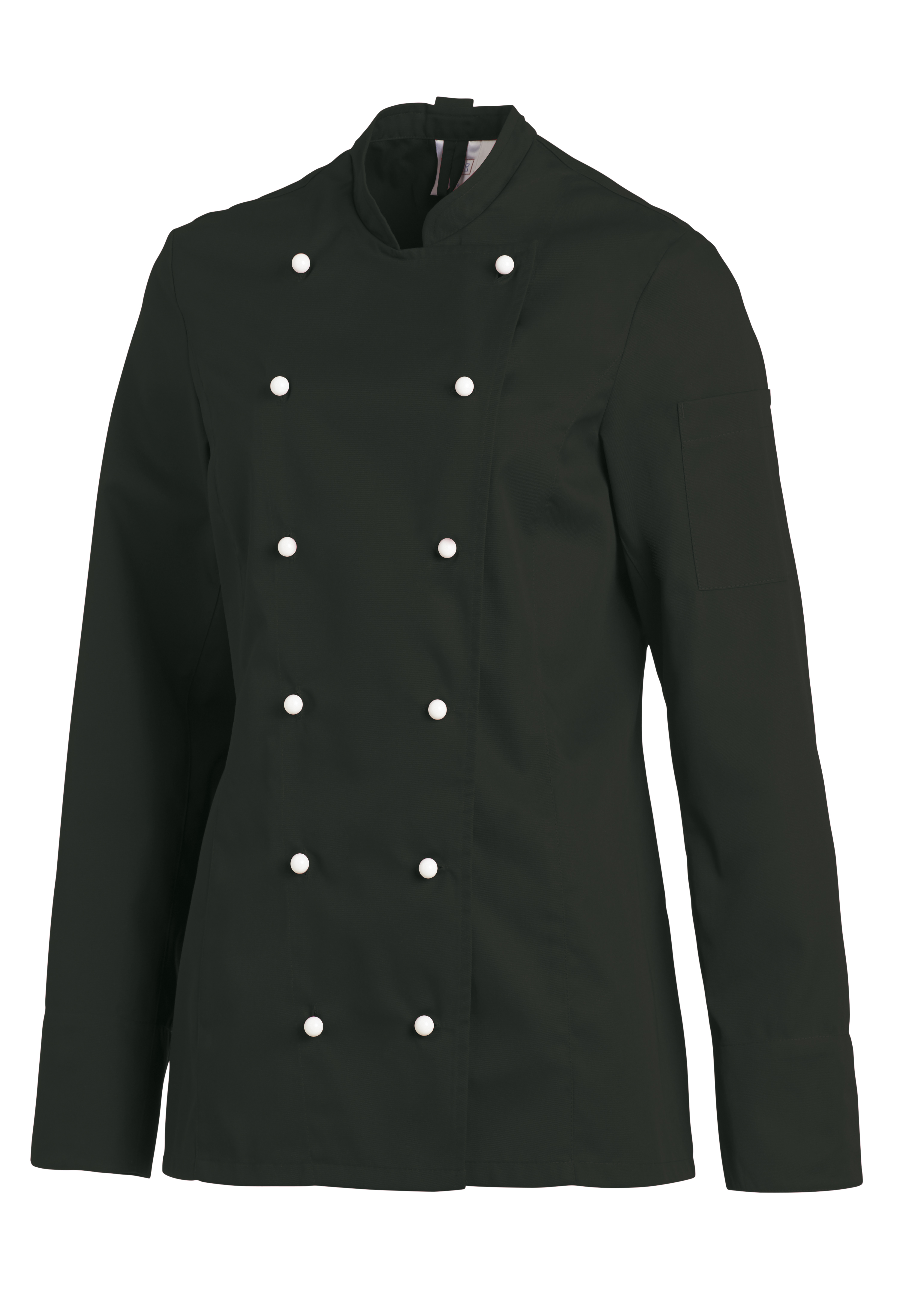 Damen-Kochjacke, langarm, Farbe schwarz, Größe 48