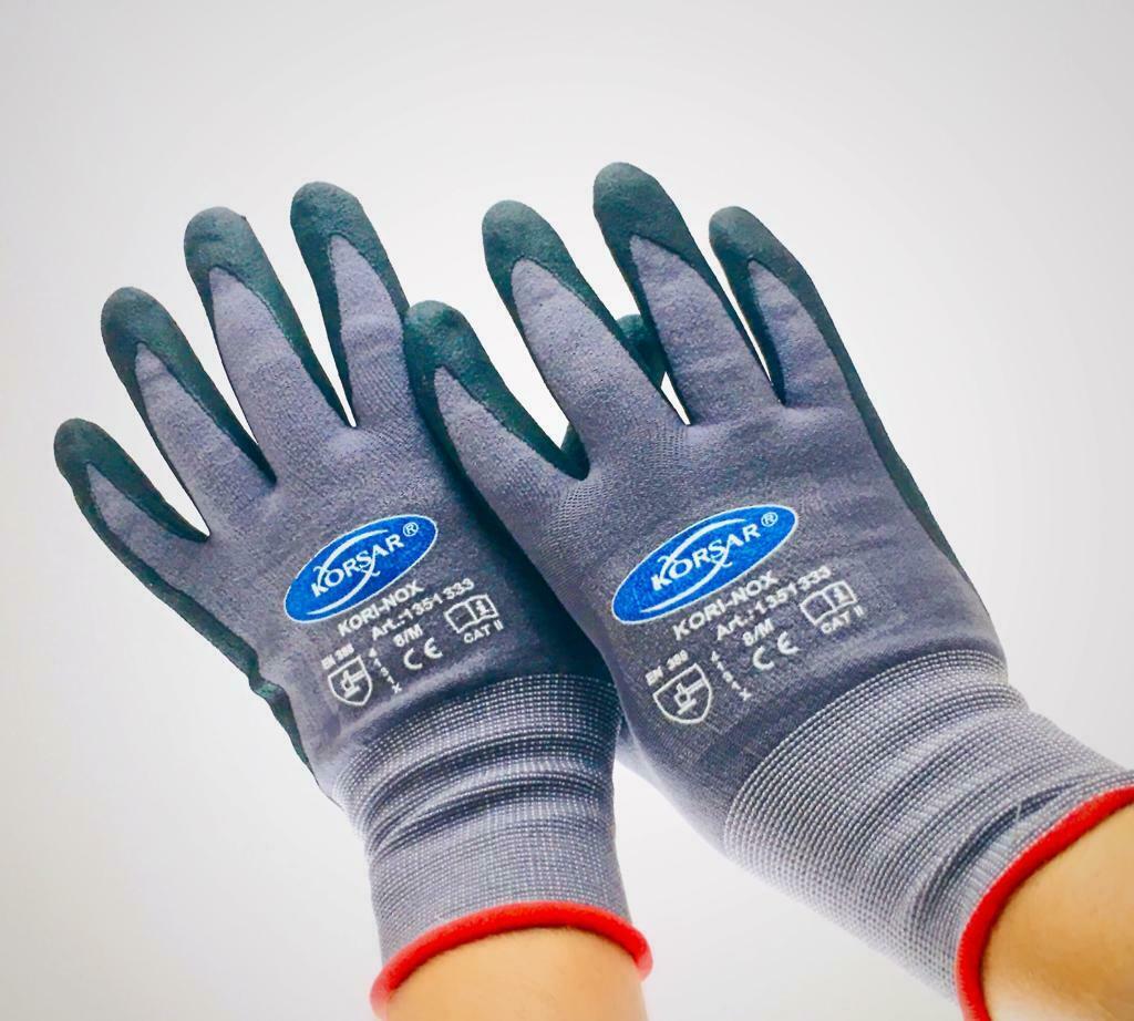 Handschuhe KORSAR® Kori-Nox grau-schwarz, Menge: 12 Paar, Größe: 10/XL